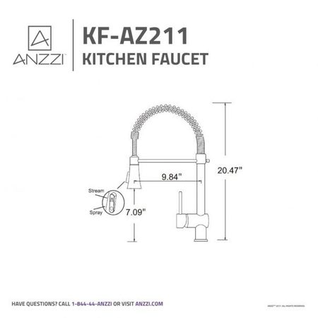 Anzzi Carriage Single Handle Standard Kitchen Faucet in Brushed Nickel KF-AZ211BN